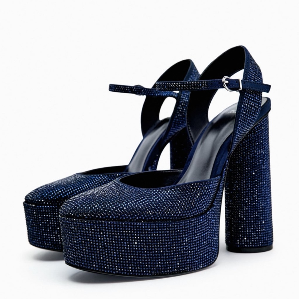 ✨SALE✨ ZARA RHINESTONE HEELED PLATFORM SHOES ✨SALE✨